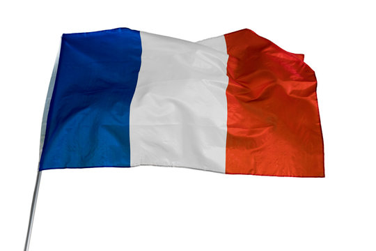 France flag waving in a flagpole