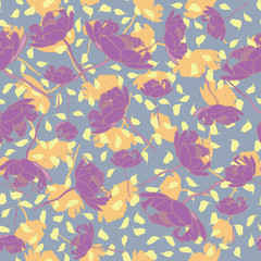 Flower blossom petals seamless repeat pattern design.