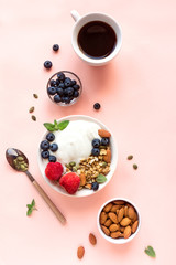 Granola with yogurt and berries