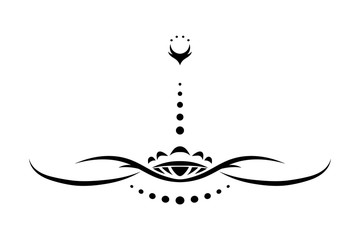beautiful tattoo of a Lotus flower.tribal style.vector