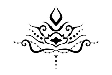 beautiful tattoo of a Lotus flower.tribal style.vector