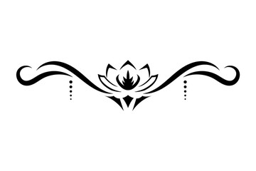 beautiful tattoo of a Lotus flower.tribal style.vector