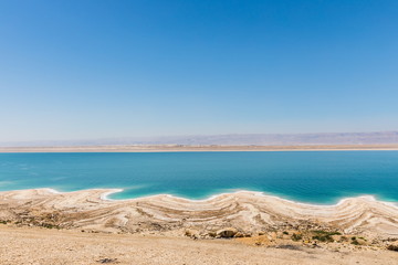 Fototapeta na wymiar views of the Dead Sea coast in Jordan