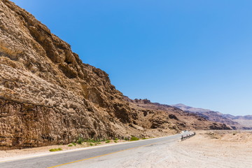 the scenic King’s Highway 35 from Amman to Petra in Jordan. 