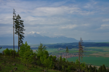 Obraz premium View to High Tatras mountains from Klastorisko in Slovak Paradise National Park in Slovakia