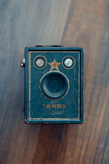 vintage texas camera on a table