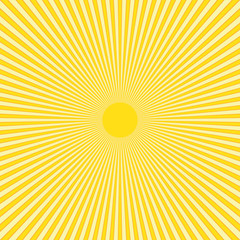 Abstract yellow sun rays vector background