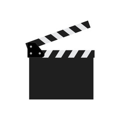 Clapper board vector icon isolated on white background