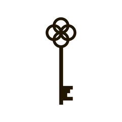 Obraz premium Key vector icon isolated on white background