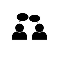 Talking people vector icon isolated on white background