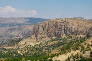view of a canyon (levent canyon) in Malatya Turkey