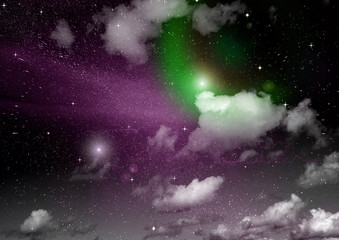 galaxy in a free space. 3D rendering