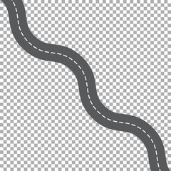 Winding road isolated, highway vector illustration