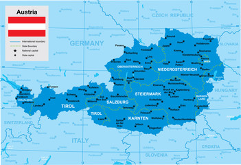 vector map of Austria