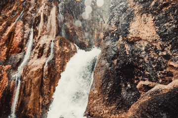 waterfall and rocks