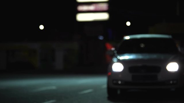 Angry lady getting out of car on dark street, violence against prostitute, abuse