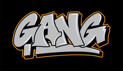 Graffiti style lettering text design