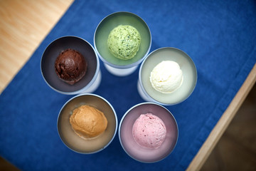 five types of ice cream