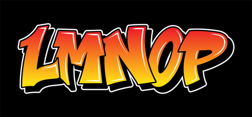 Graffiti style lettering text design