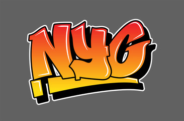 Graffiti style lettering text design