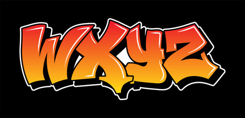 Graffiti style lettering text design