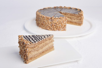 Tasty cake on a white background