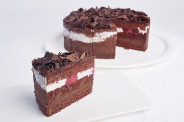 Tasty cake on a white background