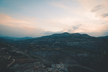 sunset in the mountains