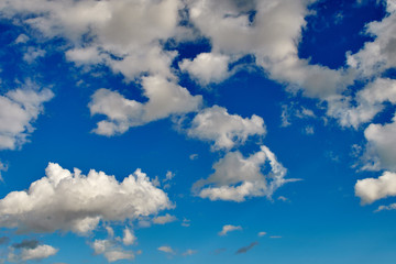 Blue sky with white clouds, background