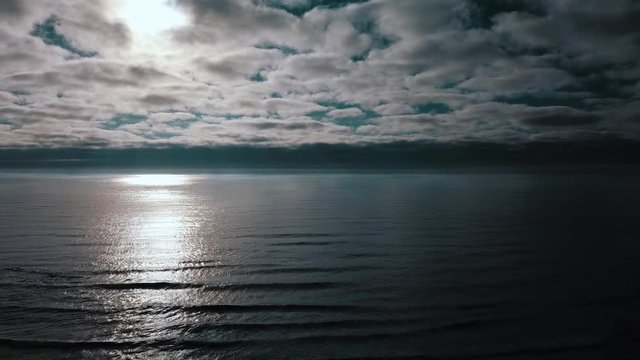 Aerial image lonely paradisaical beach.