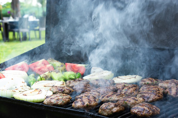 Barbecue Hamburger Food Burger stock photo