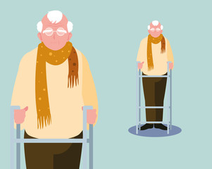 old man vector ilustration vector ilustration