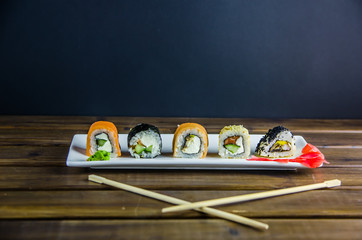 different rolls on a white rectangular plate