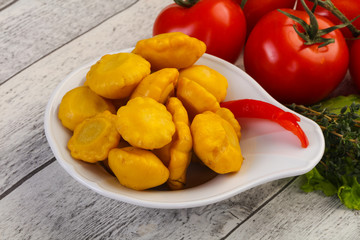 Tasty marinated patisson