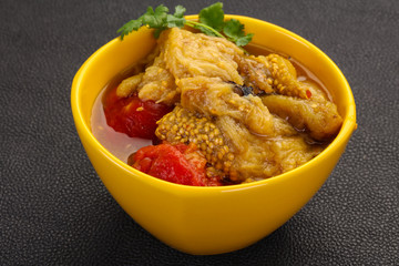 Caucasian cuisine - baked eggplant and tomato