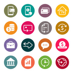 Online banking colourful vector icons