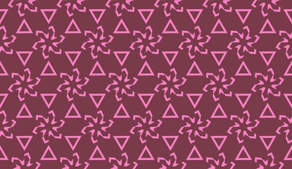 Vector Seamless illustration with pattern in triangles style. Curved line. Decorative design for For interior wallpaper, smart design, fashion print.
