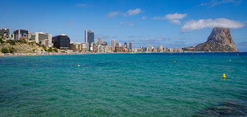 Fototapeta premium Beach of Calp, Spain, Costa Blanca - beautiful views of Ifach rock