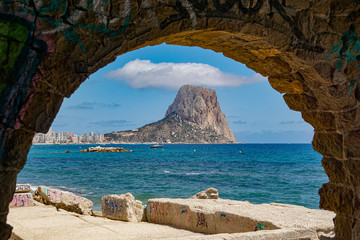 Beach of Calp, Spain, Costa Blanca - beautiful views of Ifach rock