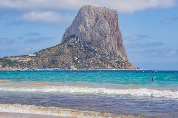 Beach of Calp, Spain, Costa Blanca - beautiful views of Ifach rock