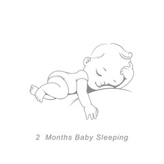 Little baby of 2 month. baby development milestones in first year.