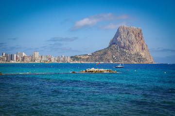 Beach of Calp, Spain, Costa Blanca - beautiful views of Ifach rock