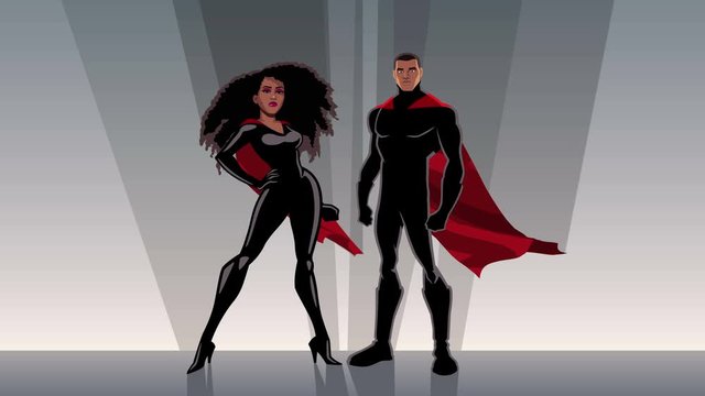 Superhero Couple Black
