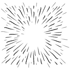 Starburst doodle, hand drawn sun burst sketch explosion