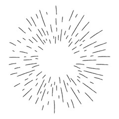 Obraz premium Starburst doodle, hand drawn sun burst sketch explosion