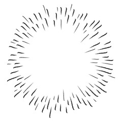 Fototapeta premium Starburst doodle, hand drawn sun burst sketch explosion