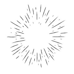 Fototapeta premium Starburst doodle, hand drawn sun burst sketch explosion