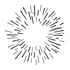 Fototapeta premium Starburst doodle, hand drawn sun burst sketch explosion