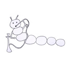 Caterpillar with a hookah - One of the characters in the book of Lewis Carroll 
