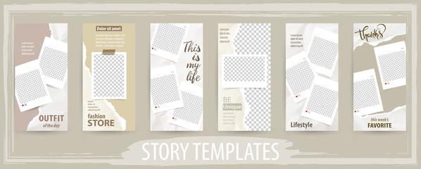 Trendy editable template for social networks stories, vector illustration. - 284583279